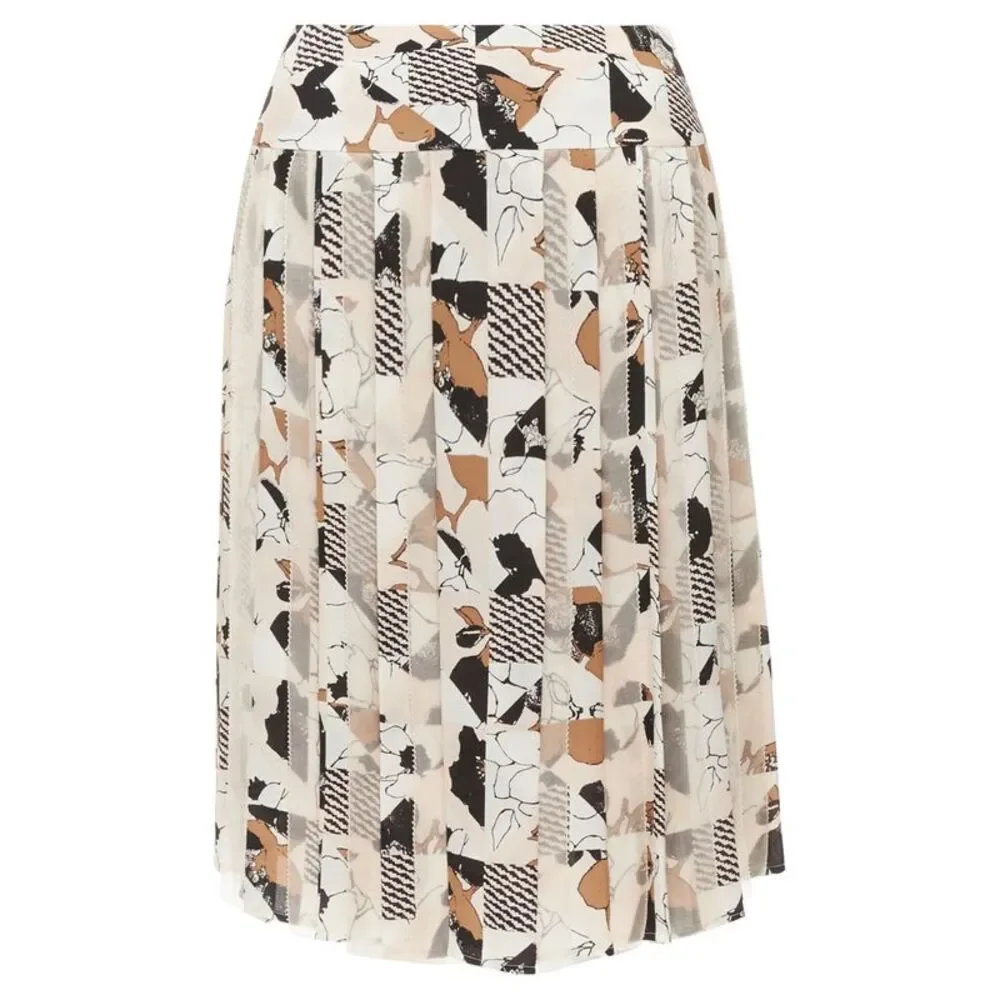 Oscar De La Renta Geometric Floral Skirt